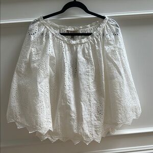 Burberry White Blouse with 3/4 Ruffled Sleeves